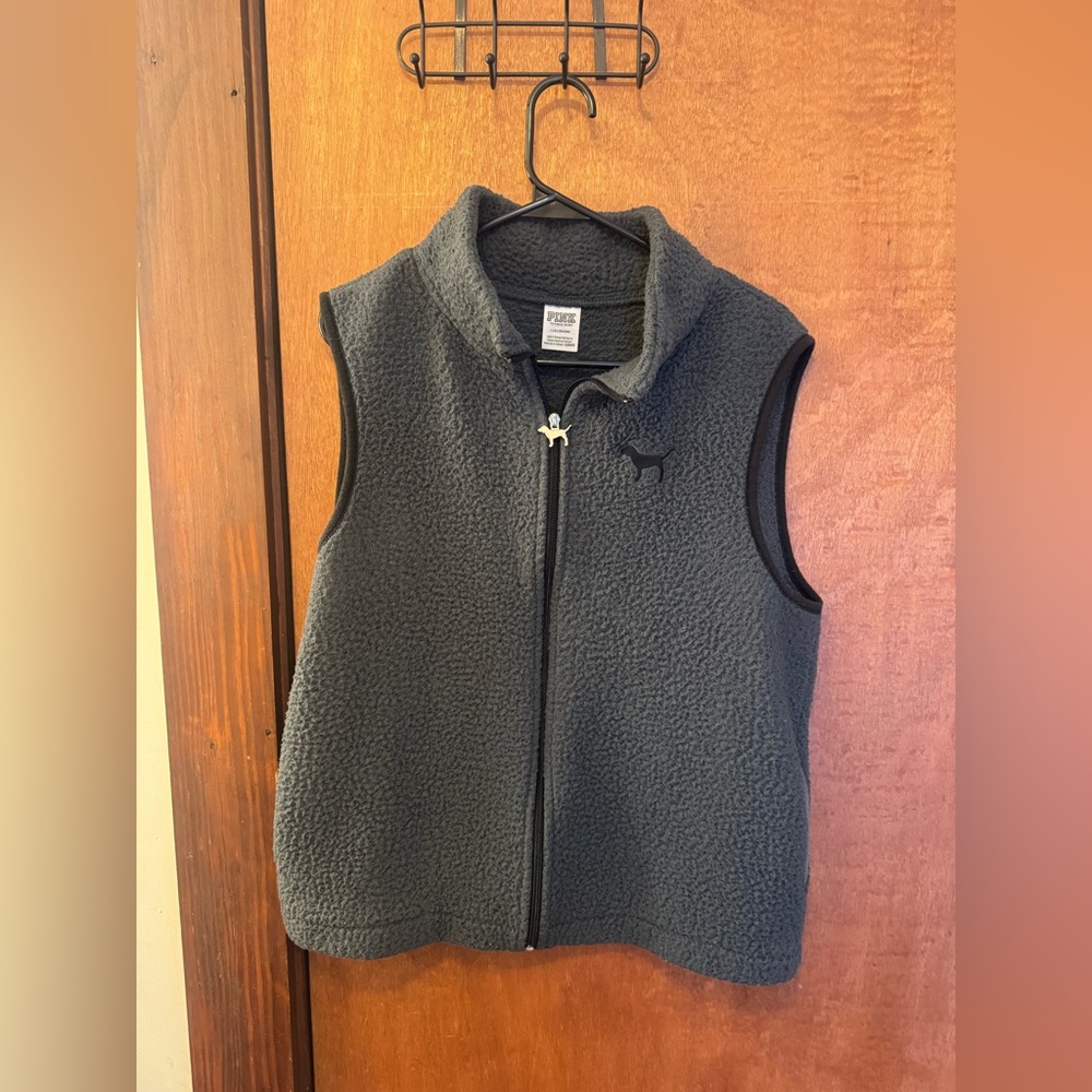 PINK Victoria's Secret Gray Fleece Vest